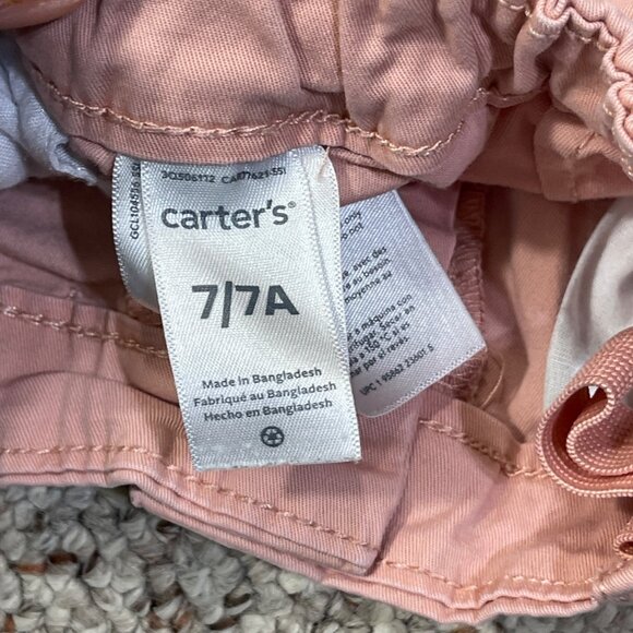 Boy's Outfit Vineyard Vines Shirt Carters Shorts Size 7 Pink Plaid - Picture 8 of 8